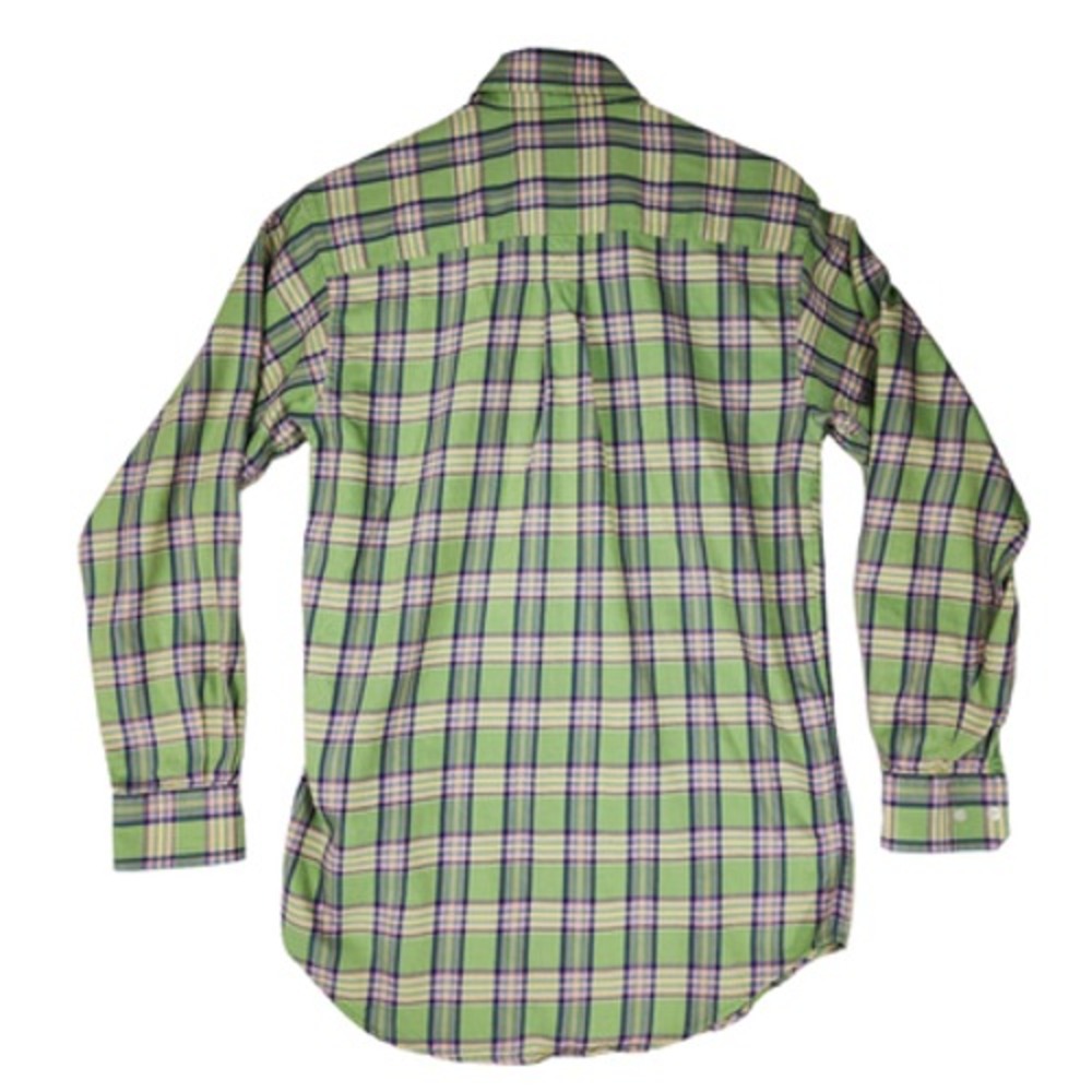 Bobby Jones Collection XS Button Down Shirt Mens 14.5-15 Plaid Green Blue Italy‎ - Picture 2 of 13
